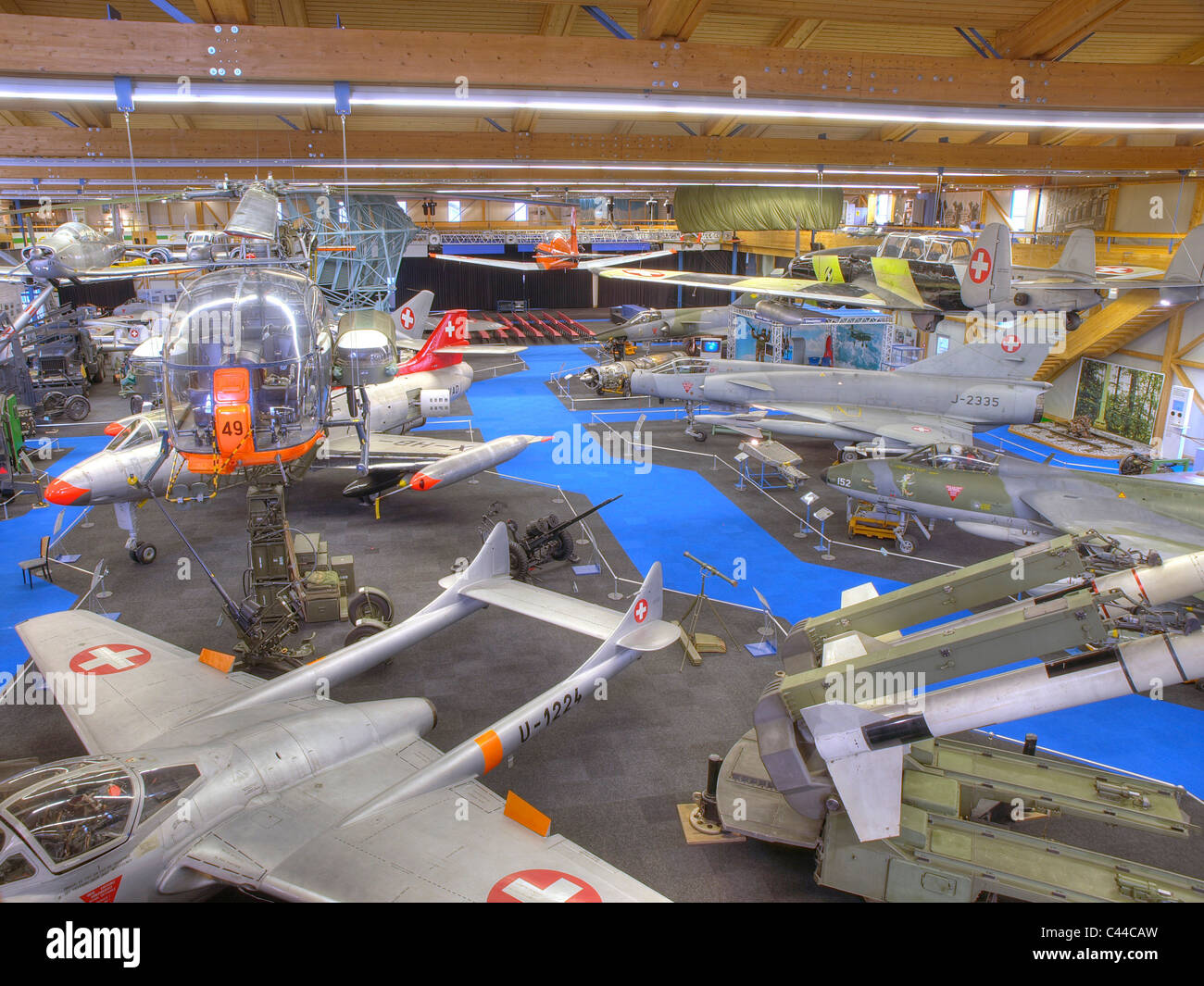 Aerei, airman museo del villaggio, Duben, museo, canton Zurigo, Svizzera, aeromobili militari, old-timer, aviation Foto Stock