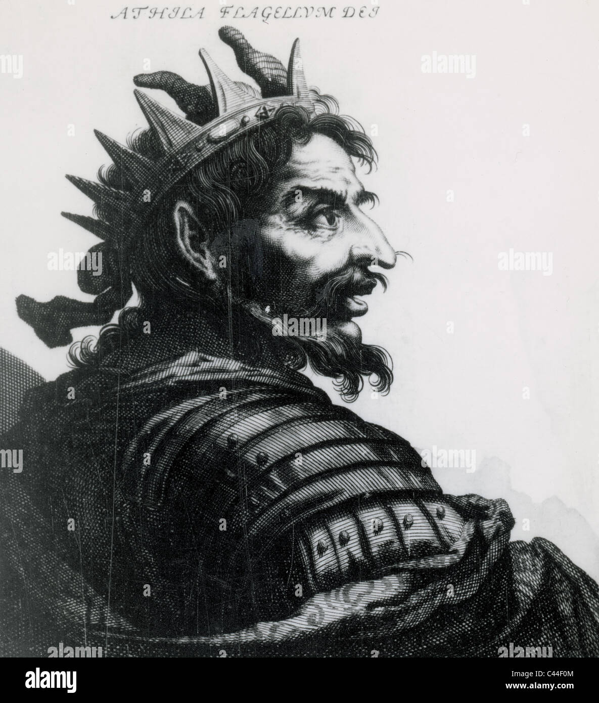 Attila (c. 385453). Dominatore degli Unni (434453). Ritratto. Incisione Foto stock Alamy Attila (c. 385453). Dominatore degli Unni (434453). Ritratto. Incisione Foto stock Alamy