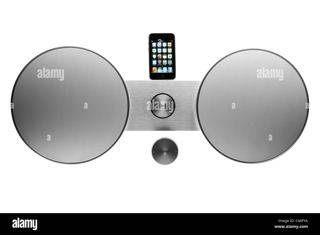 Bang & Olufsen iPhone o iPod altoparlanti con controllo remoto Foto Stock