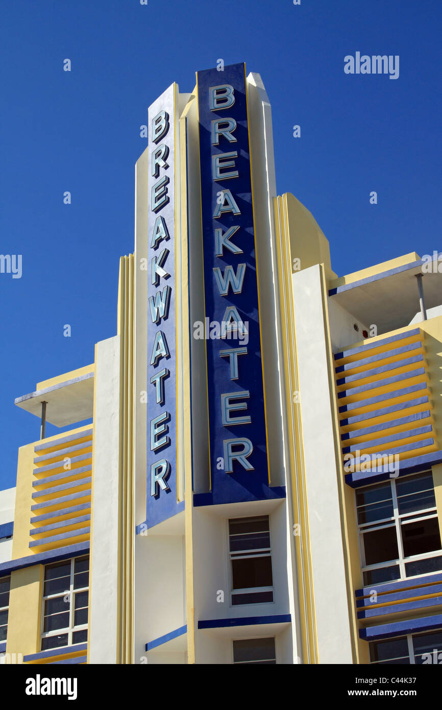 Breakwater Hotel, Sud di Miami Beach, Florida, Stati Uniti d'America Foto Stock