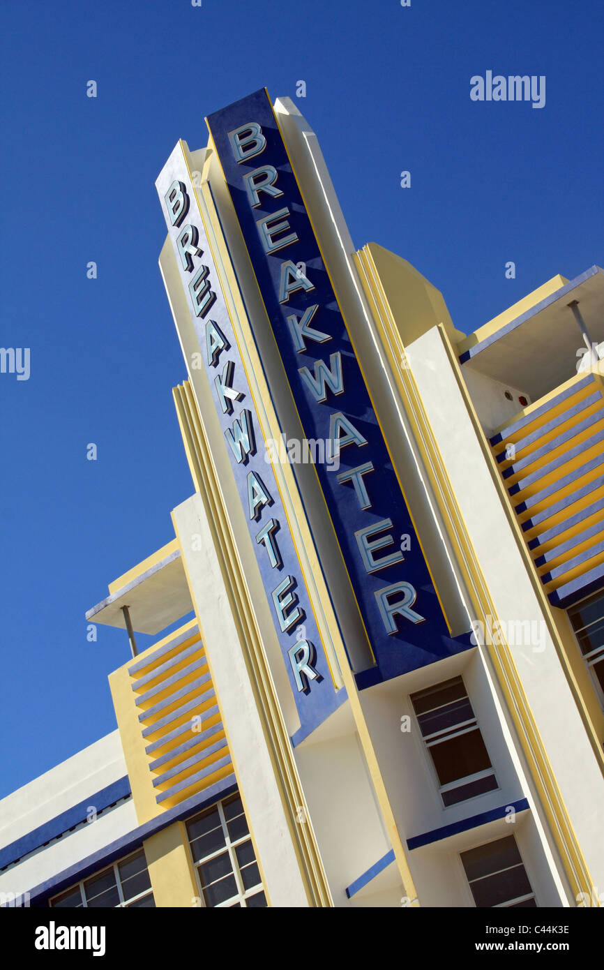 Breakwater Hotel, Sud di Miami Beach, Florida, Stati Uniti d'America Foto Stock