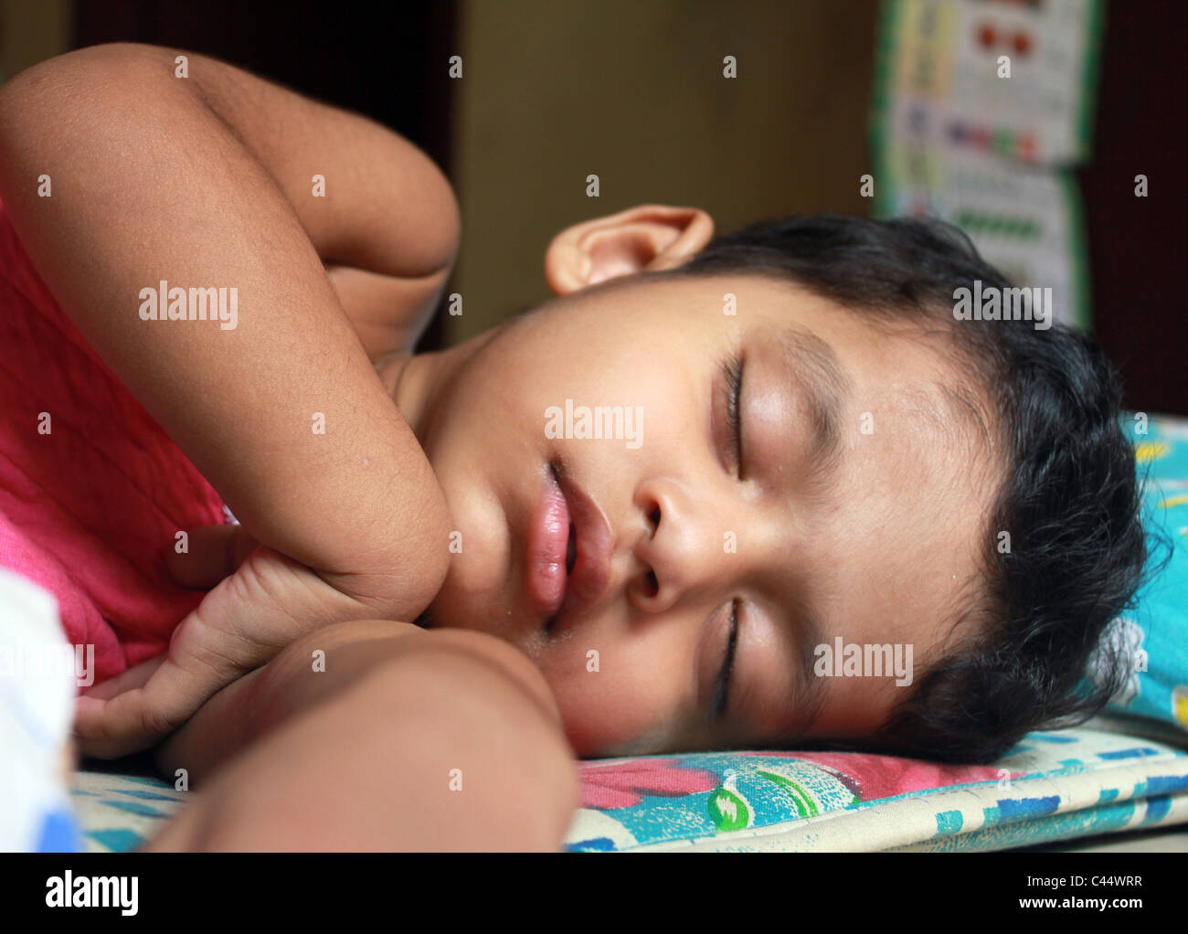 Asian baby sleeping Foto Stock