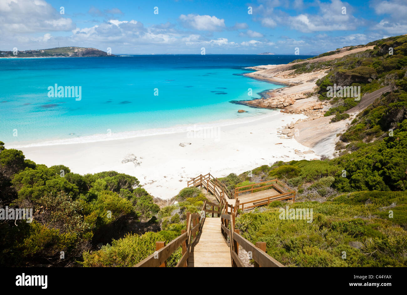 Il lungomare che conduce al Rifugio blu Beach. Esperance, Australia occidentale, Australia Foto Stock