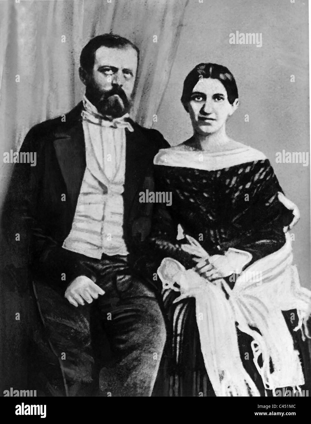 Otto von Bismarck e il suo Frau Johanna, 1849 Foto Stock