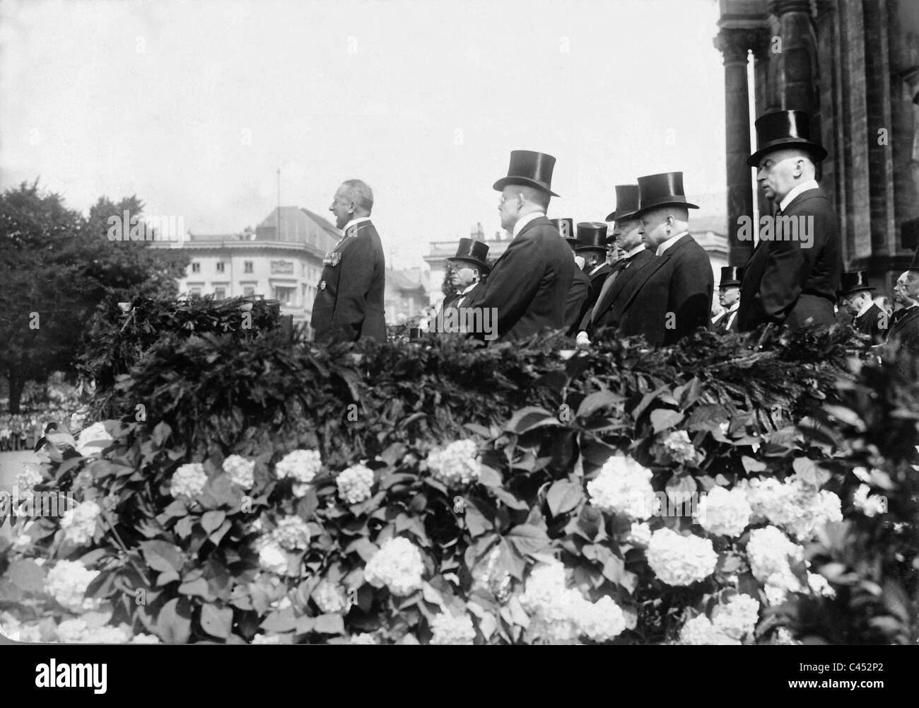 Friedrich Ebert, Wilhelm Marx e Gustav Stresemann presso gli eroi Commemorazione, 1924 Foto Stock
