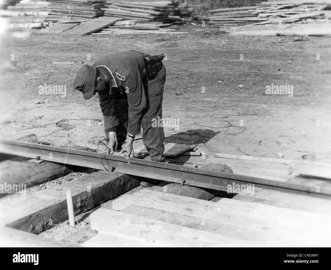 Funzionamento Blastin da binari a fronte orientale, 1944 Foto Stock