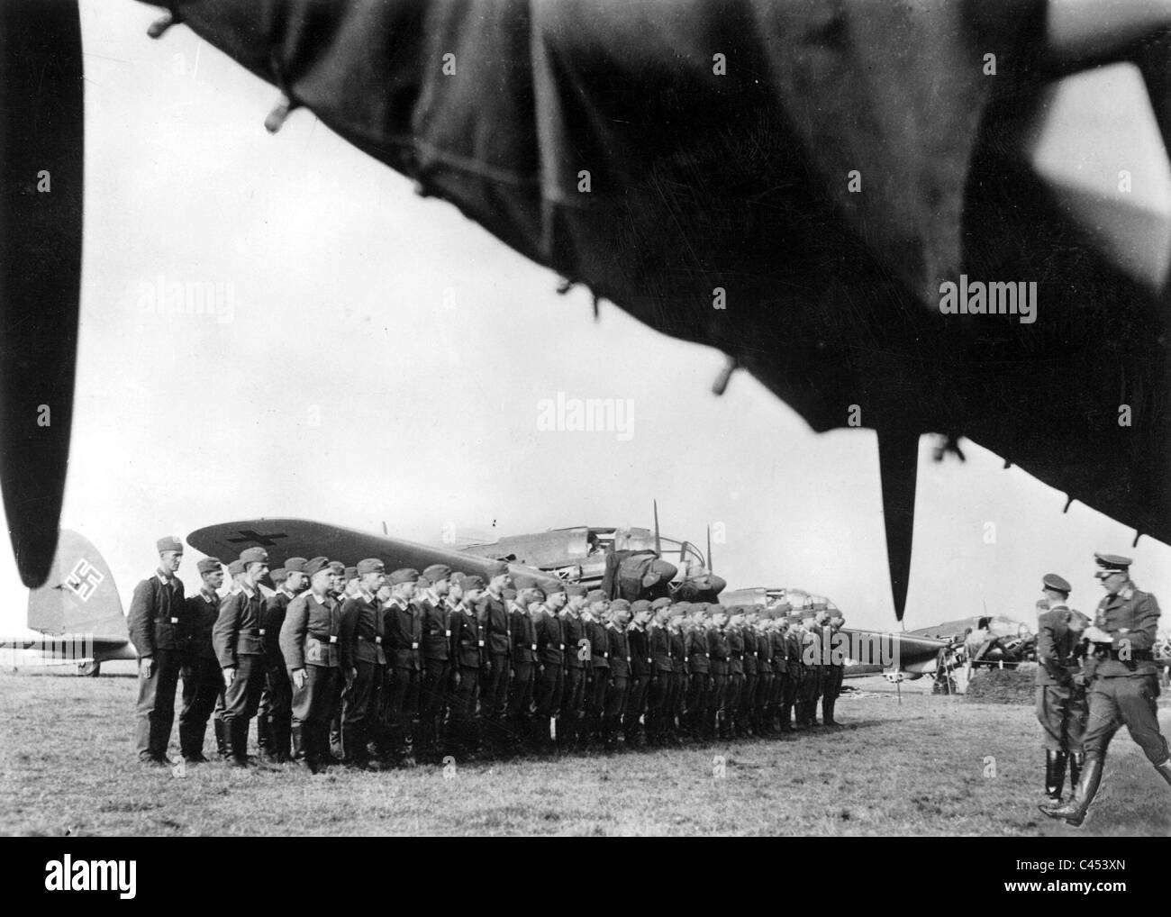 Punti di riunione del tedesco equipaggio di aria sulla base aerea, 1939 Foto Stock