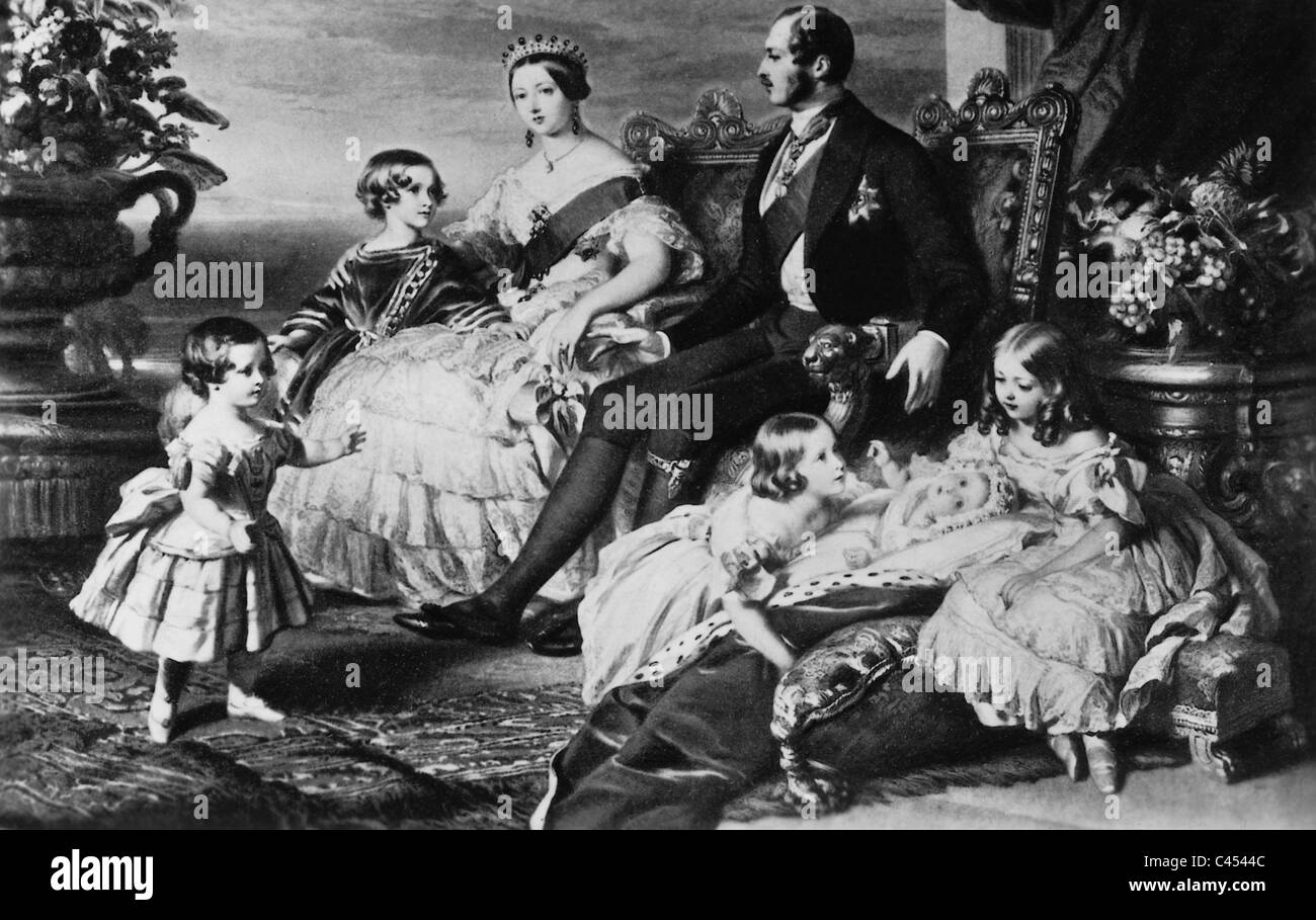 La regina Vittoria di Gran Bretagna con la sua famiglia, 1850 Foto Stock