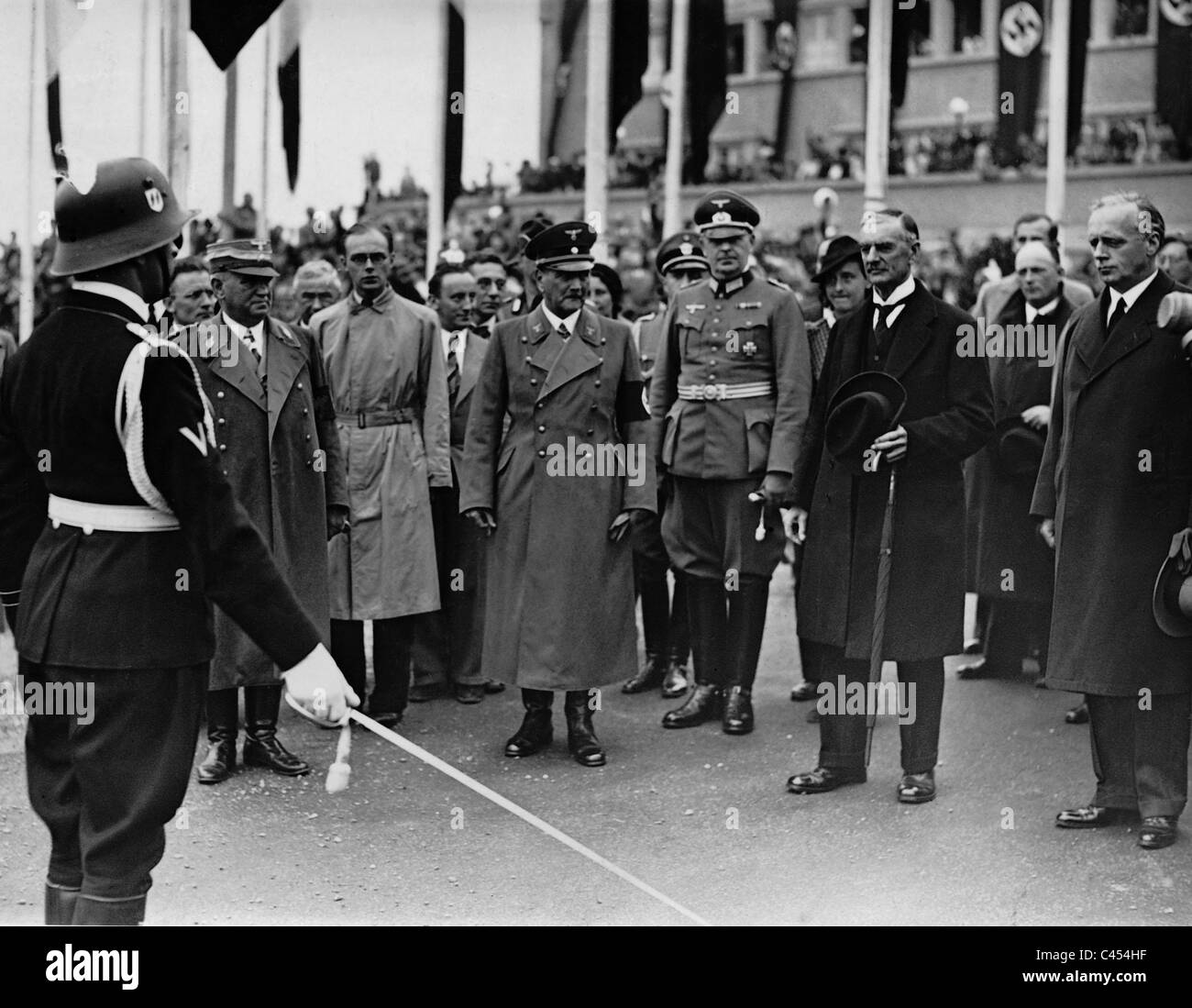 Addio di Chamberlain dopo la conferenza di Monaco, 1938 Foto Stock