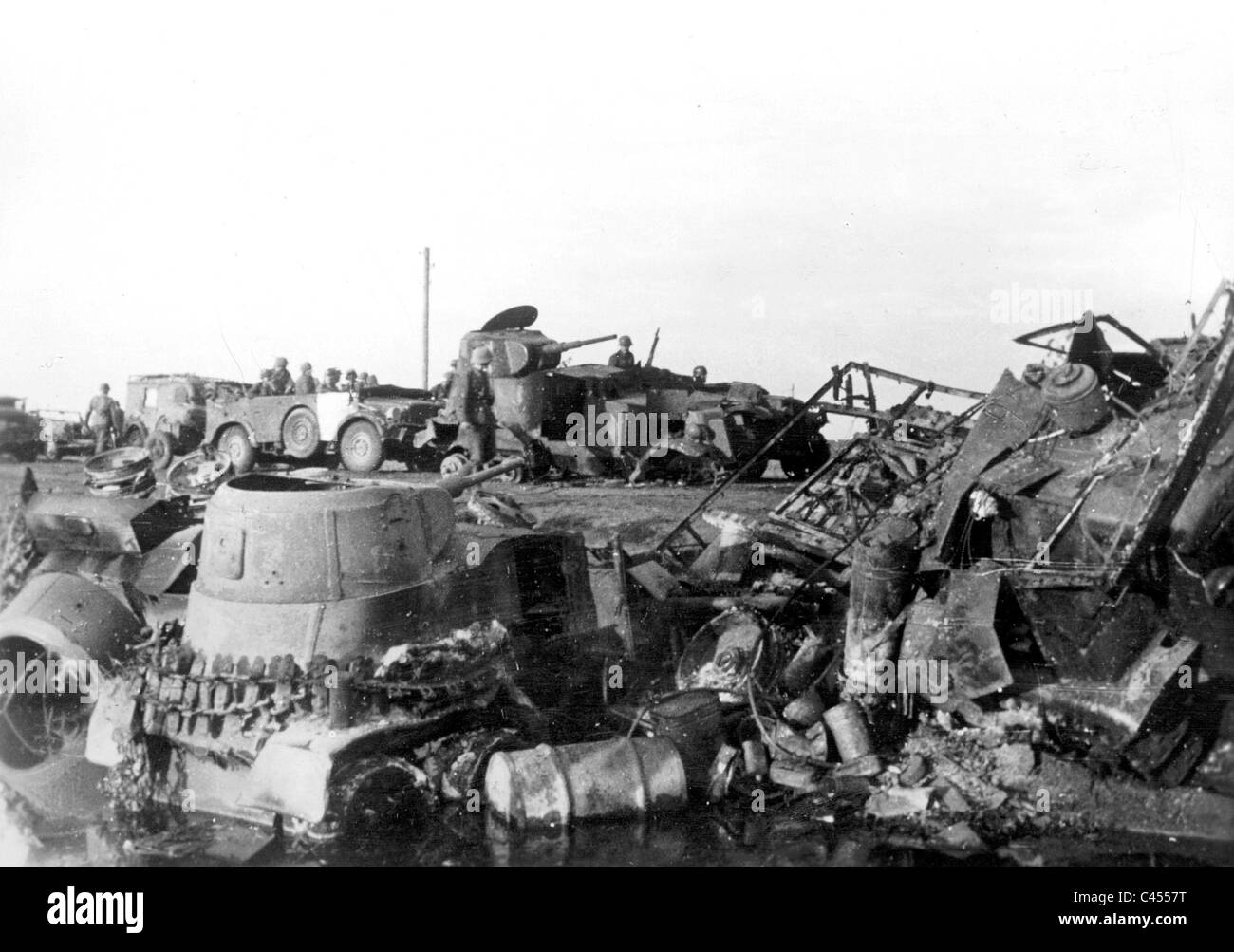 Distrutto colonne russo a Kiev, 1941 Foto Stock
