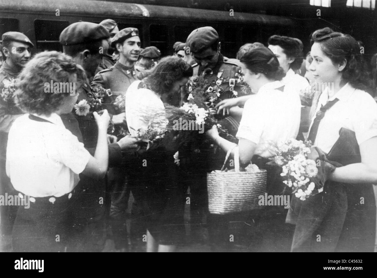 Volontari dallo spagnolo "Divisione blu" di Berlino, 1941 Foto Stock