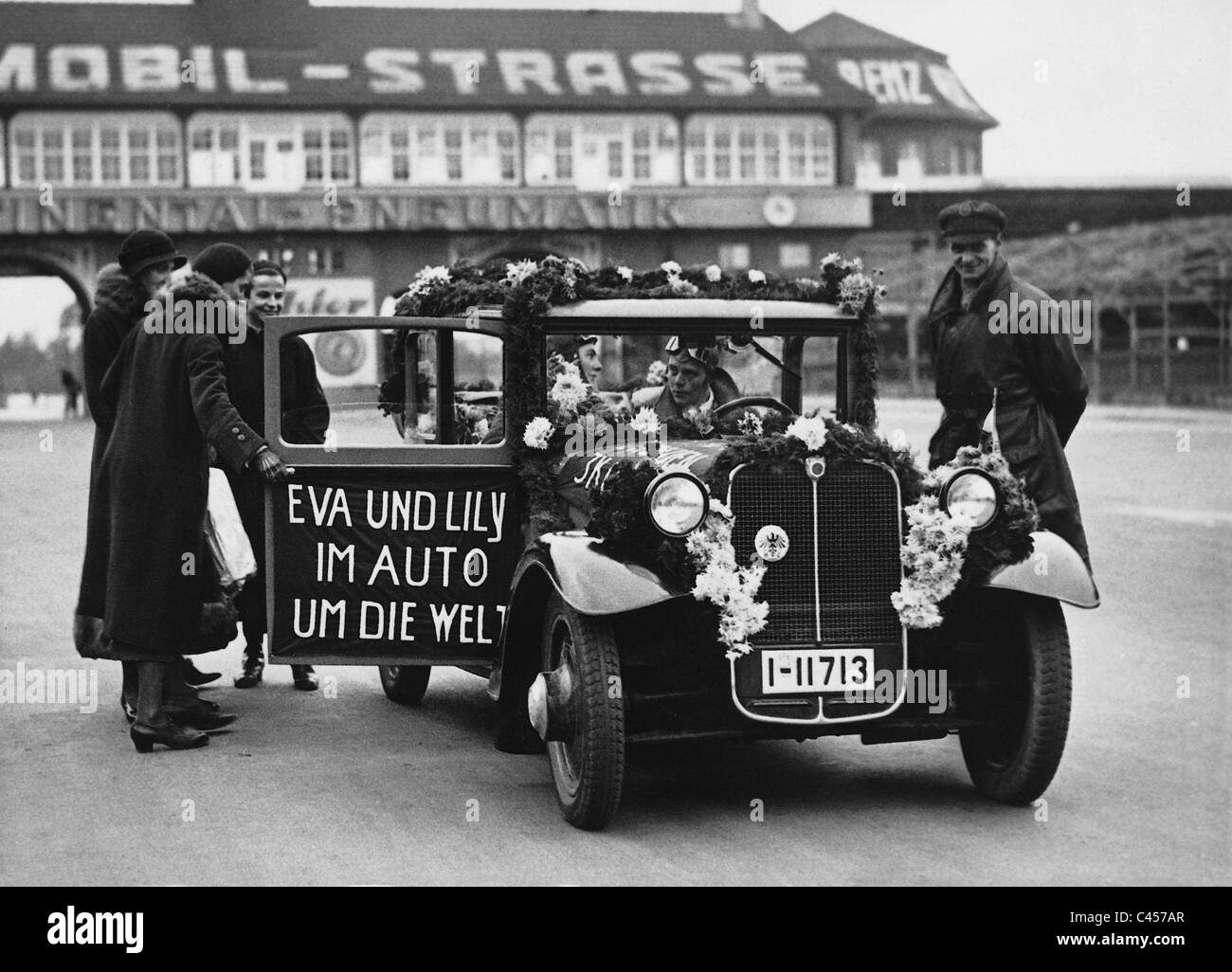La partenza di un viaggio in auto di tutto il mondo, 1932 Foto Stock