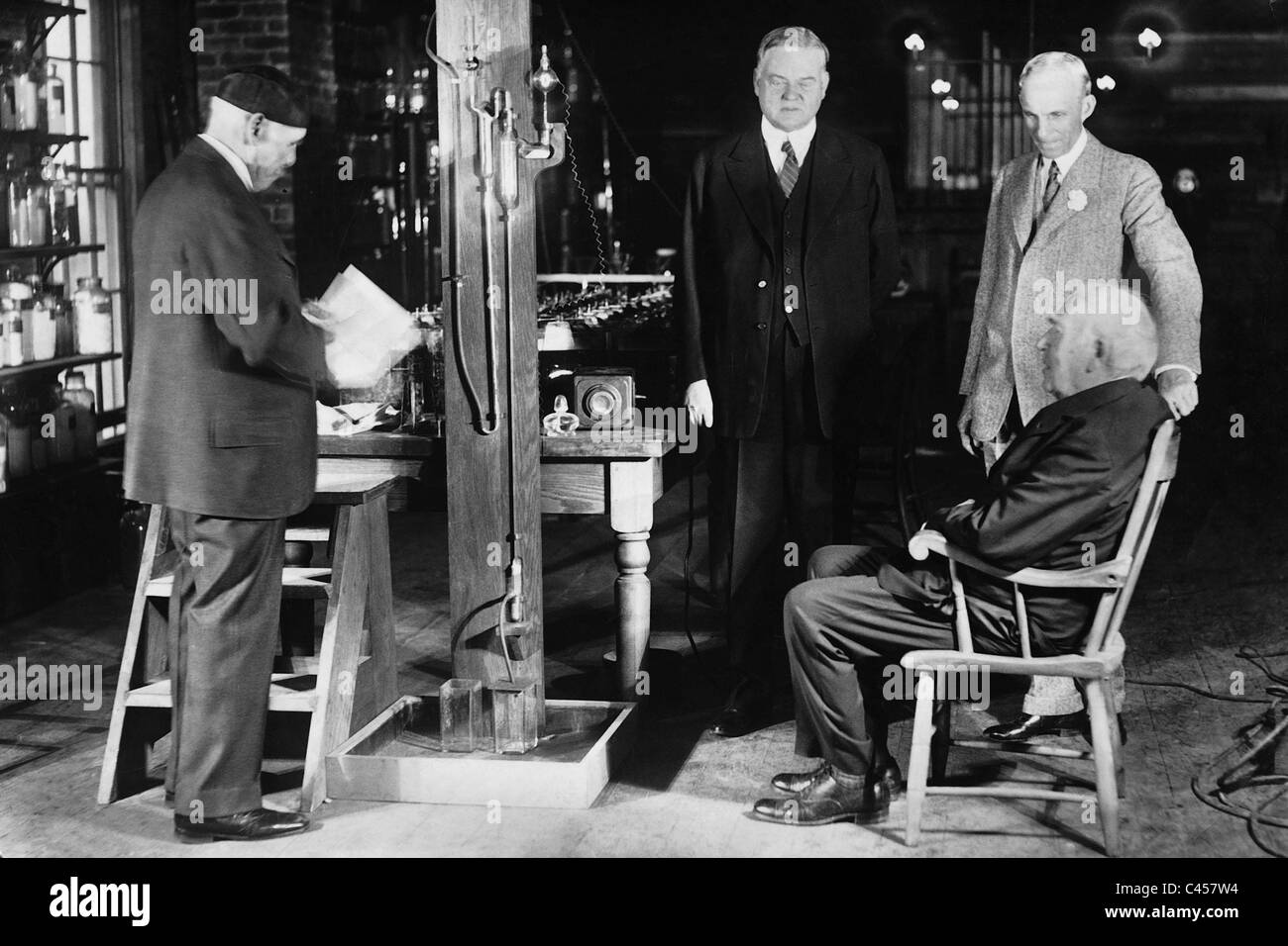 Thomas Alva Edison, Henry Ford e Herbert Hoover C., 1929 Foto Stock