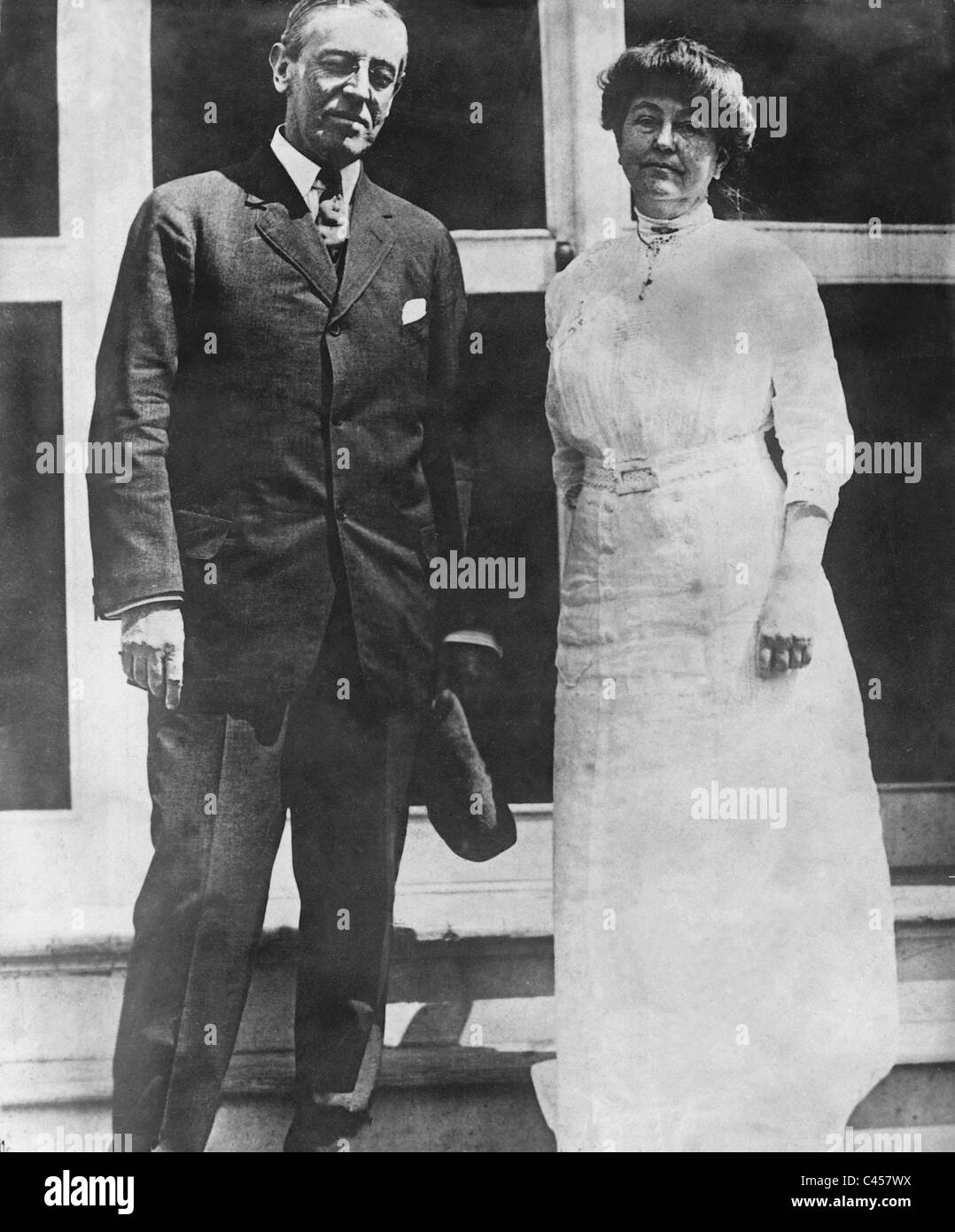 Woodrow Wilson e sua moglie Edith Wilson Foto Stock