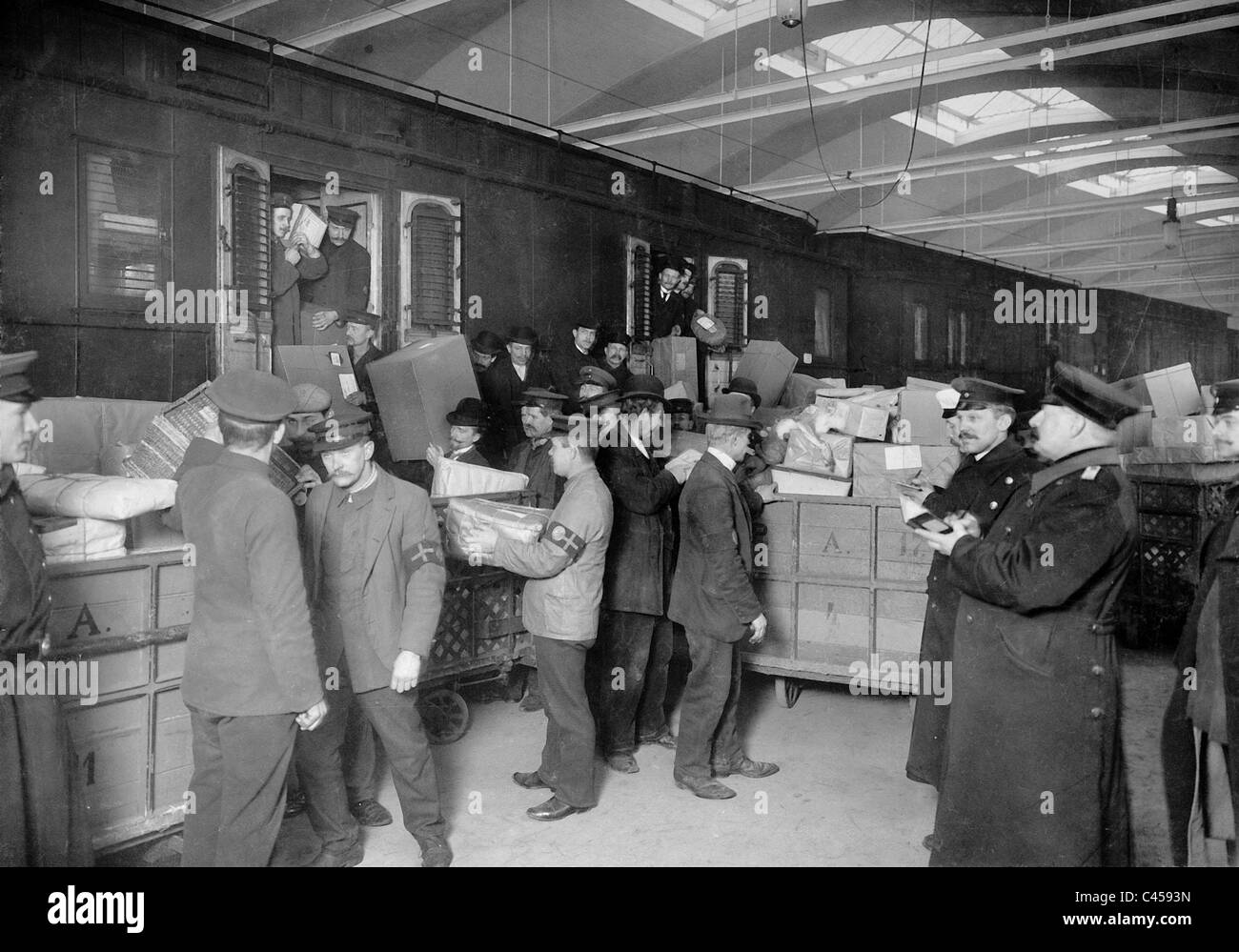 Il pacco di Natale il traffico in Berlino, 1908 Foto Stock