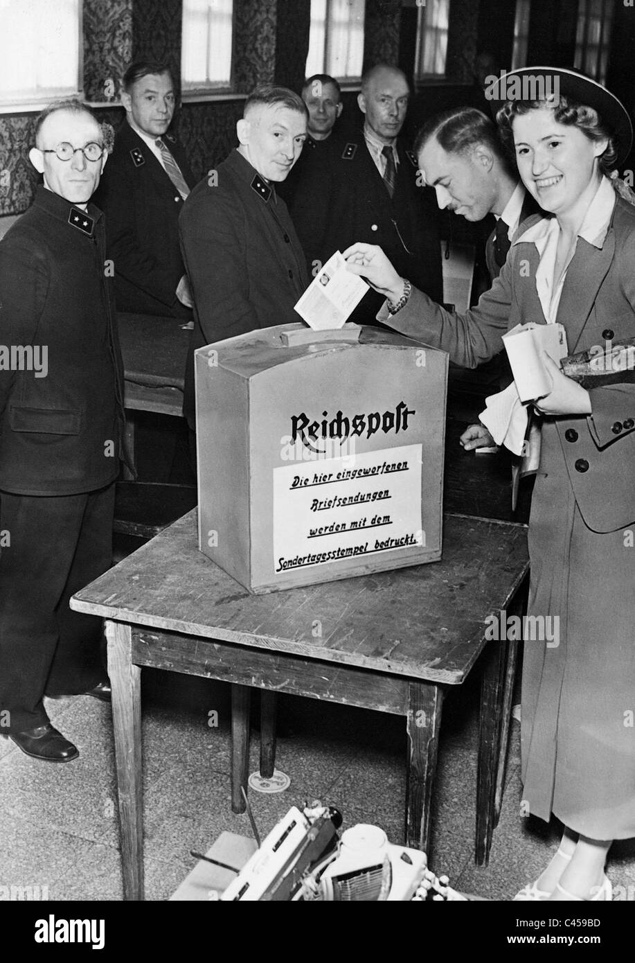 Data speciale timbro azione della Reichspost, 1937 Foto Stock