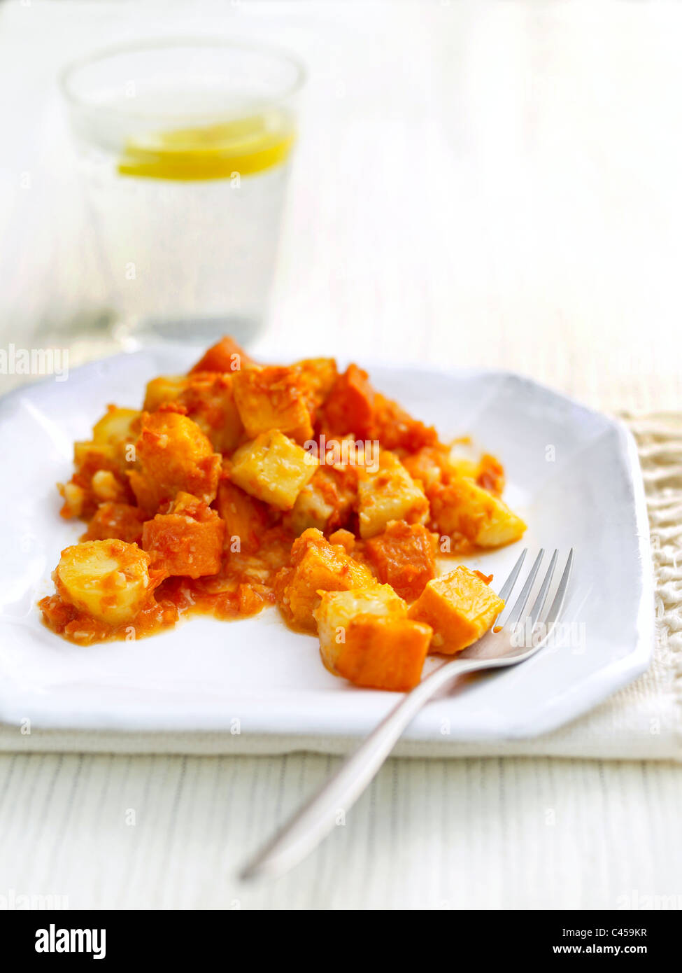 Piatto di verdure arrosto romesco, close-up Foto Stock