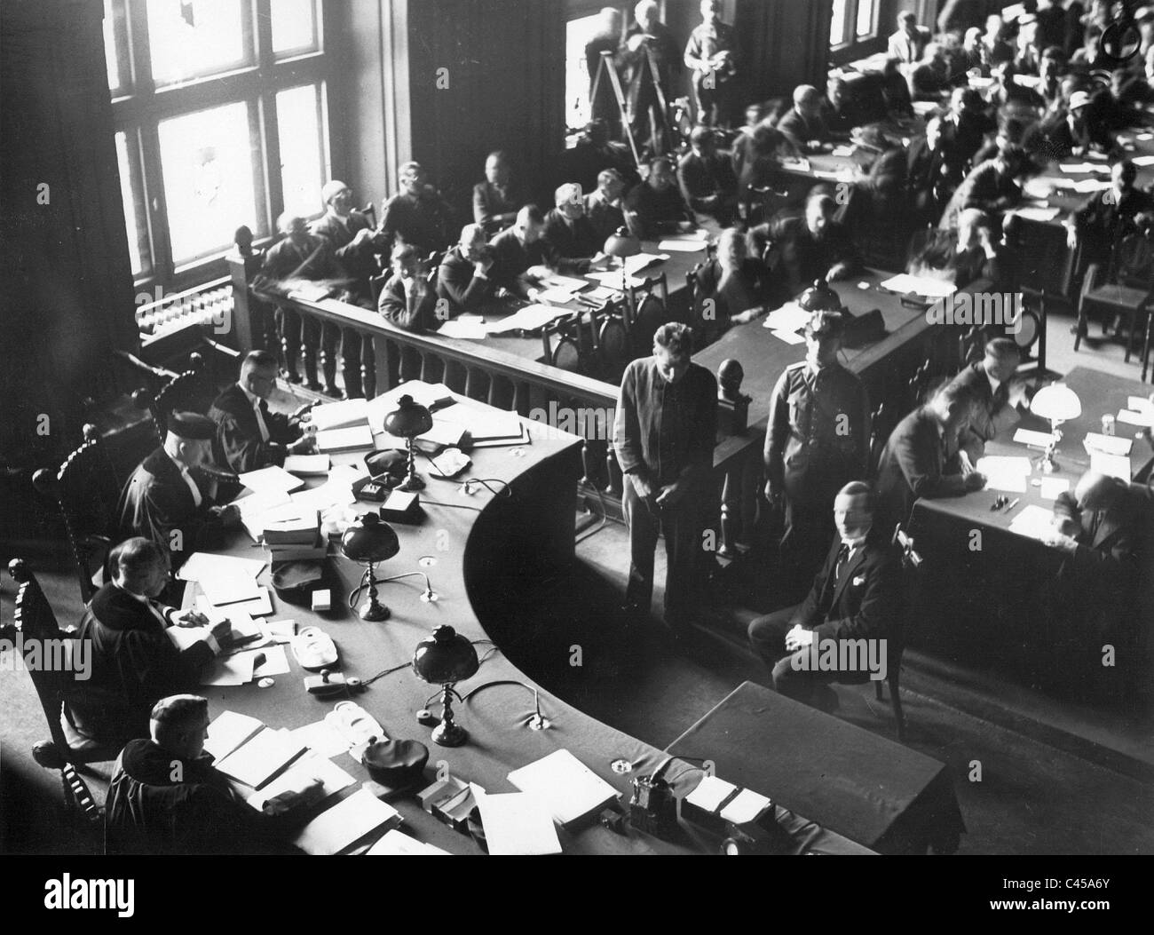 Audizione di Martinus van der Lubbe dinanzi alla corte del Reich, 1933 Foto Stock