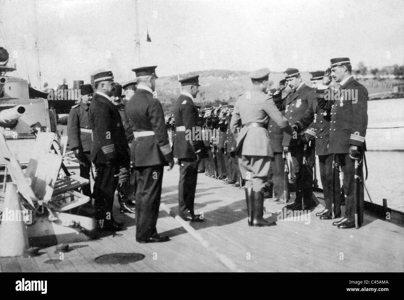 Il principe ereditario Wilhelm sull'incrociatore da battaglia 'Yavuz Sultan Selim', 1917 Foto Stock