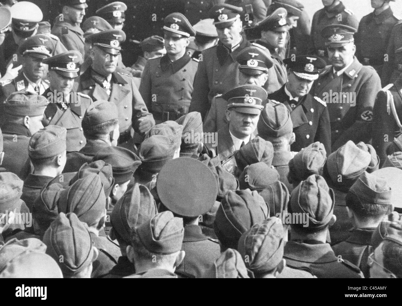 Adolf Hitler, Erich Raeder, Walther von Brauchitsch, Wilhelm Keitel, 1941 Foto Stock