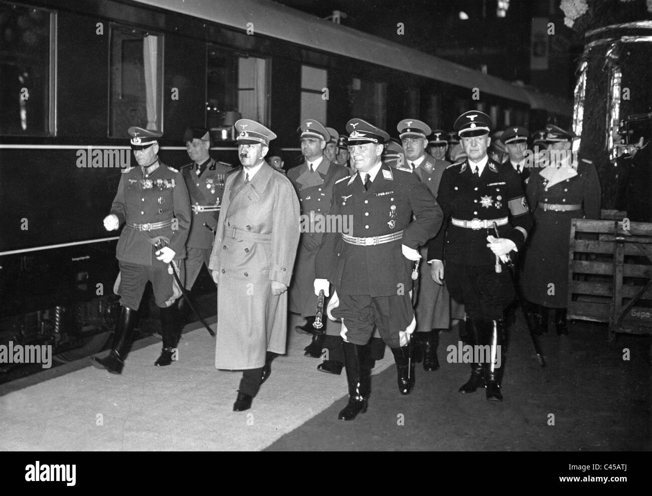Hitler presso la stazione Anhalter, 1938 Foto Stock