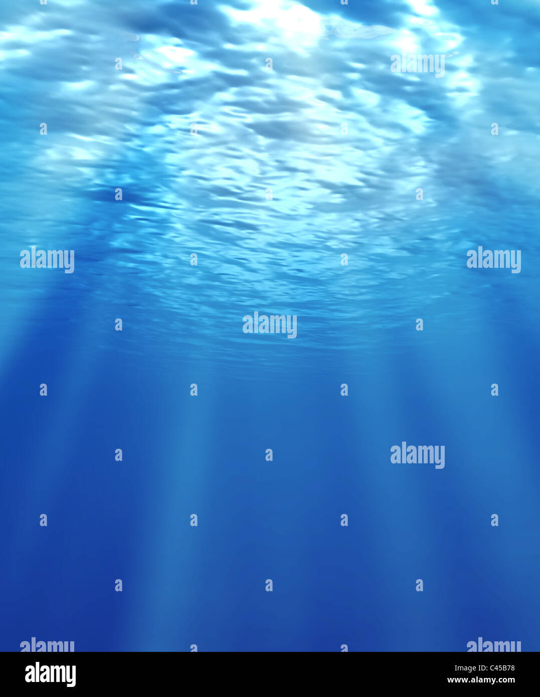 Luce del sole subacquea Foto Stock
