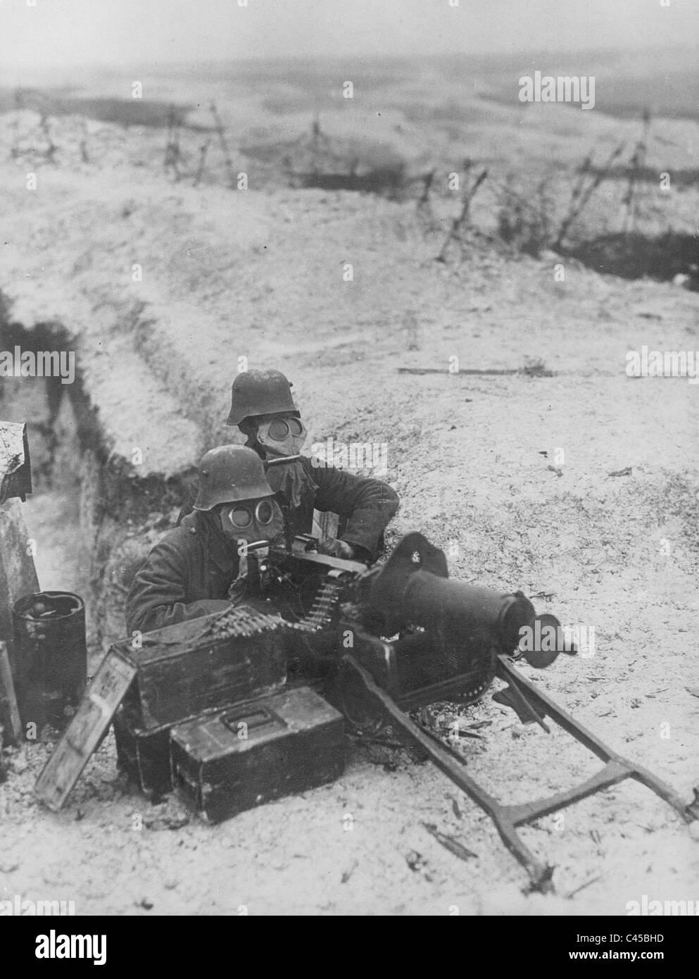 I soldati tedeschi con le maschere antigas, 1916 Foto Stock