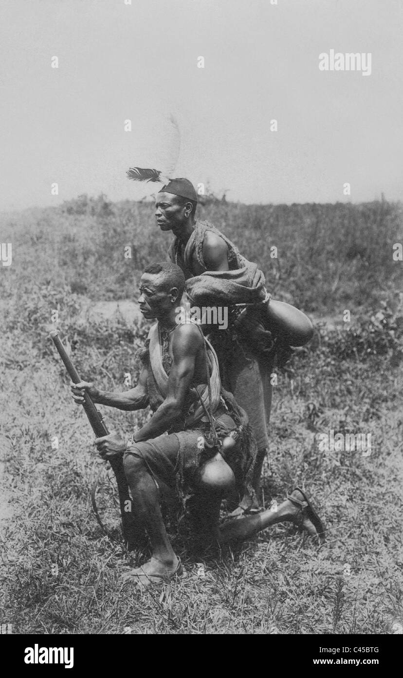 Askaris durante la Prima Guerra Mondiale in tedesco in Africa orientale Foto Stock