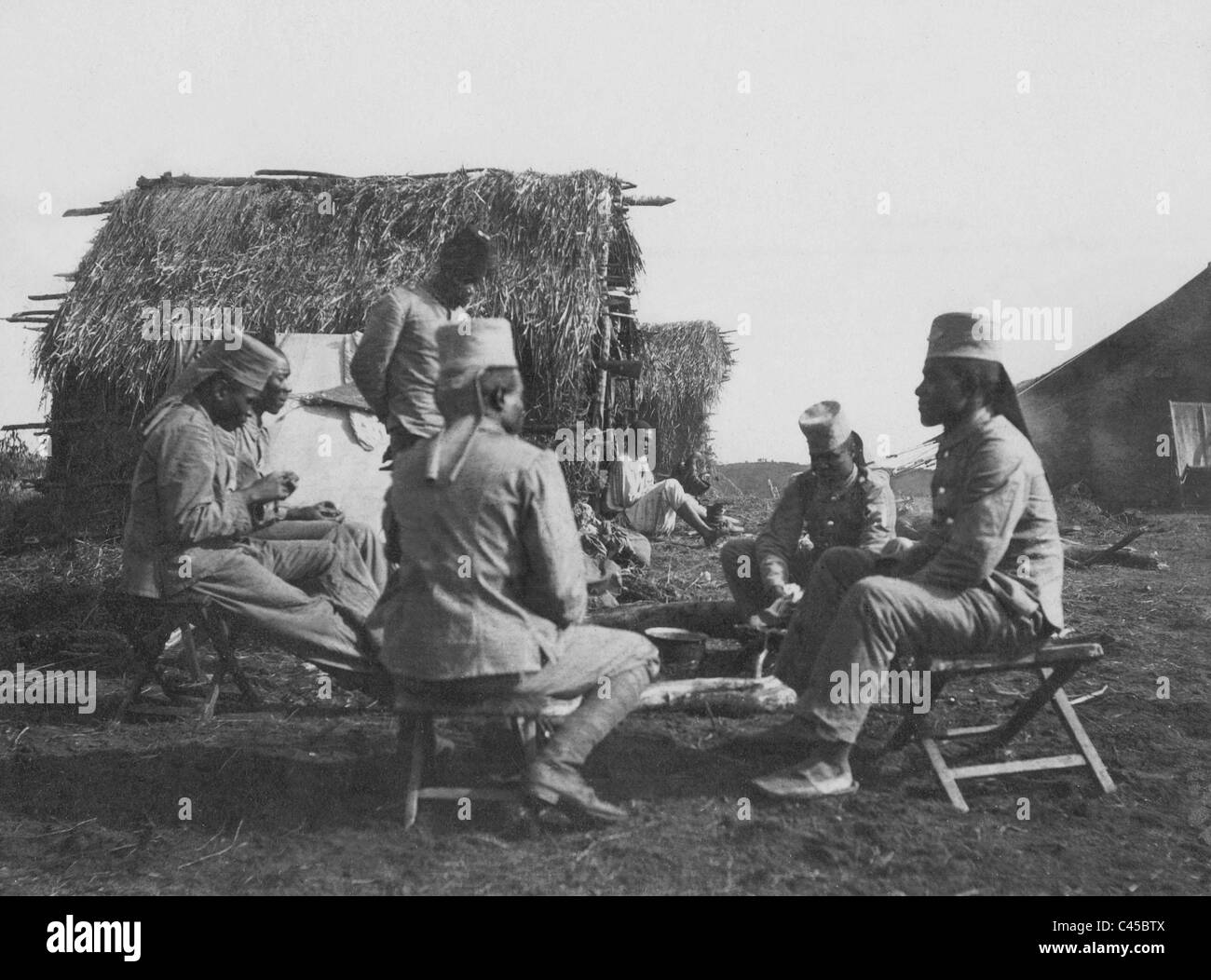 Askaris durante la Prima Guerra Mondiale in tedesco in Africa orientale Foto Stock