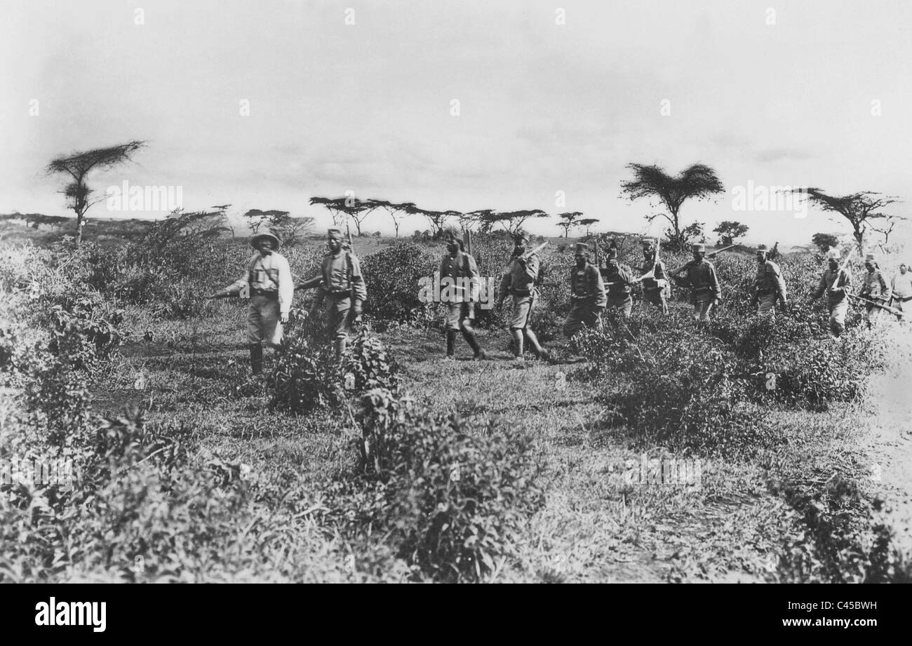 Askaris durante la Prima Guerra Mondiale in tedesco in Africa orientale Foto Stock