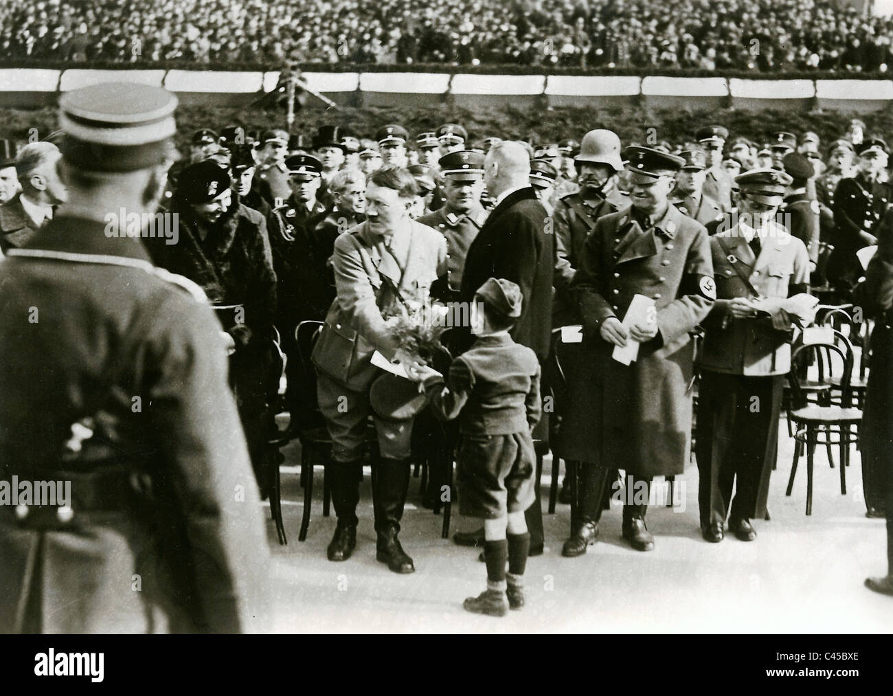 Adolf Hitler presso la fastosa cerimonia del Richard Wagner nel memoriale Foto Stock