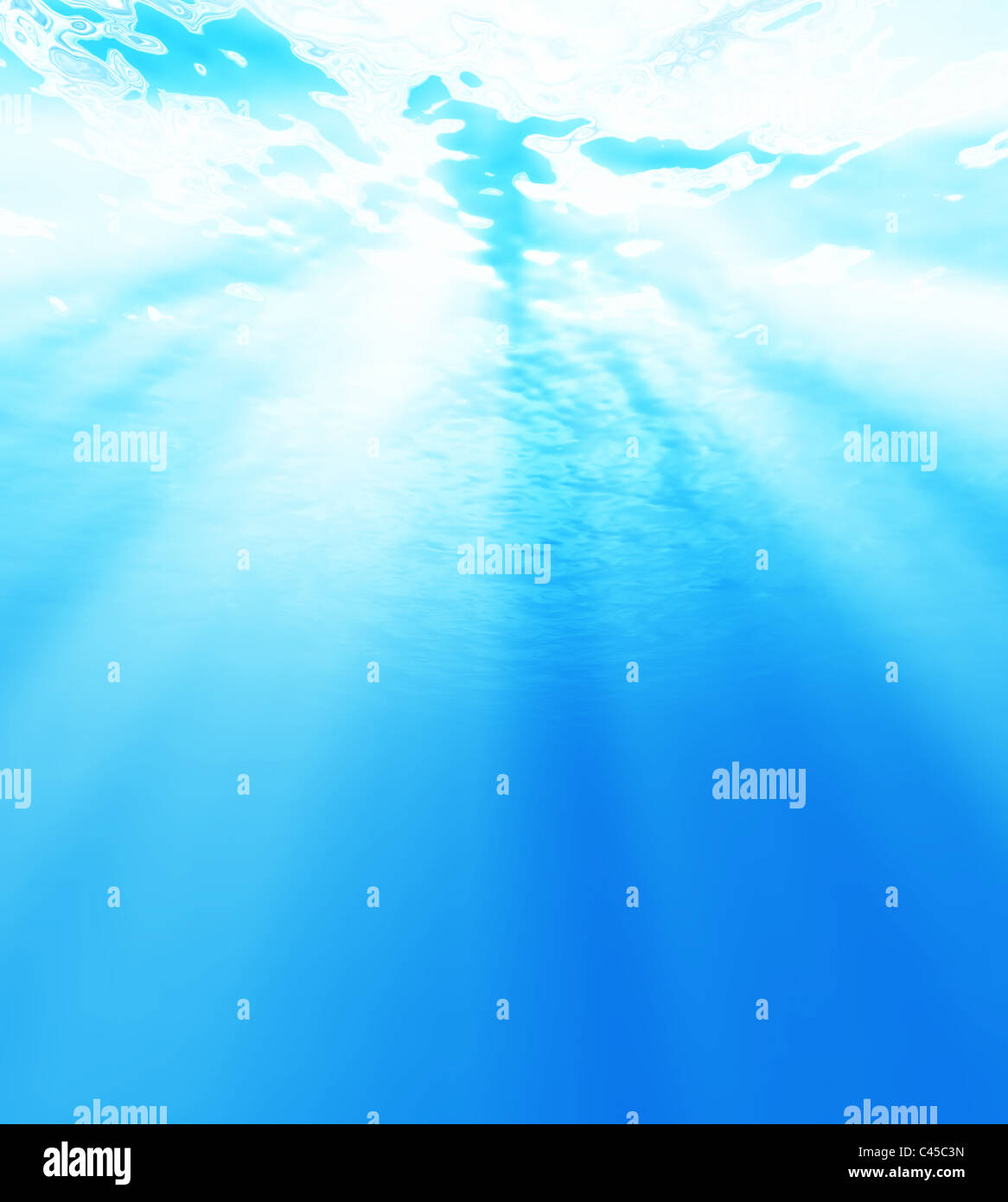 Luce del sole subacquea Foto Stock