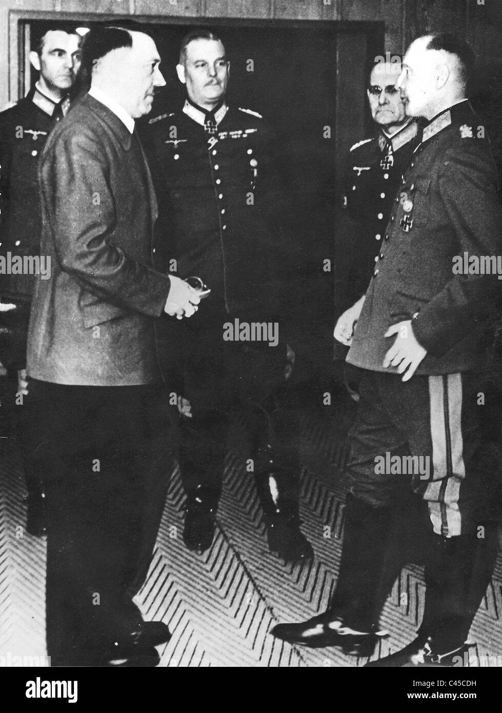 Paulus, Hitler, Keitel, Halder, Brauchitsch, in generale il personale dell'esercito Foto Stock