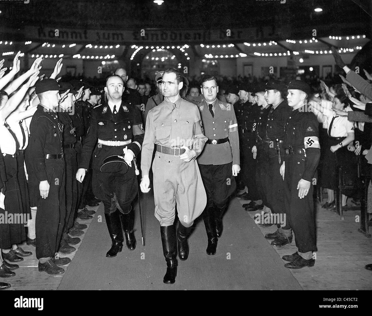 Heinrich Himmler, Rudolf Hess e Baldur da Schirach, 1939 Foto Stock