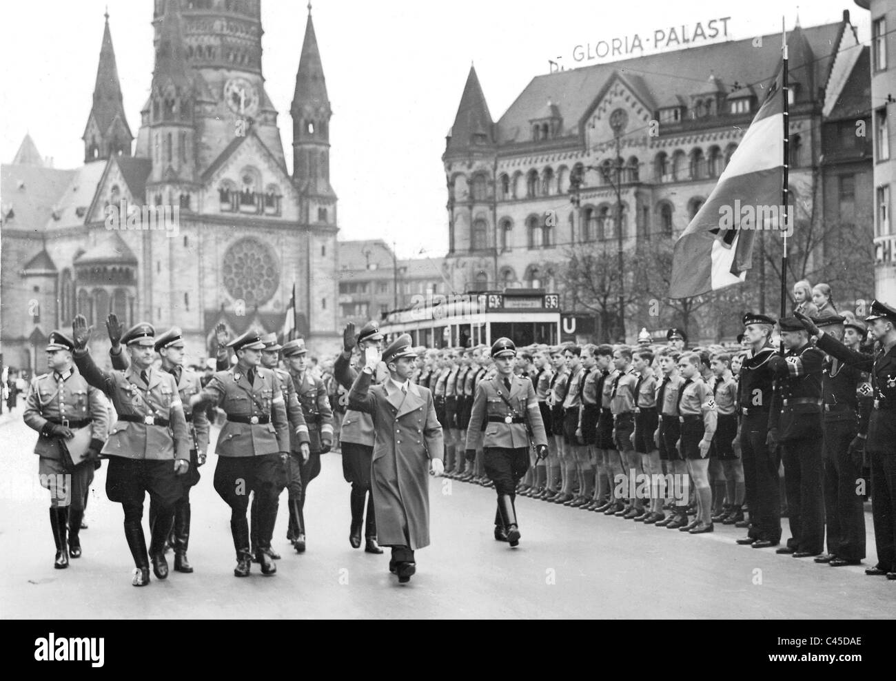 Goebbels e Axmann durante il Film della gioventù settimana, 1940 Foto Stock