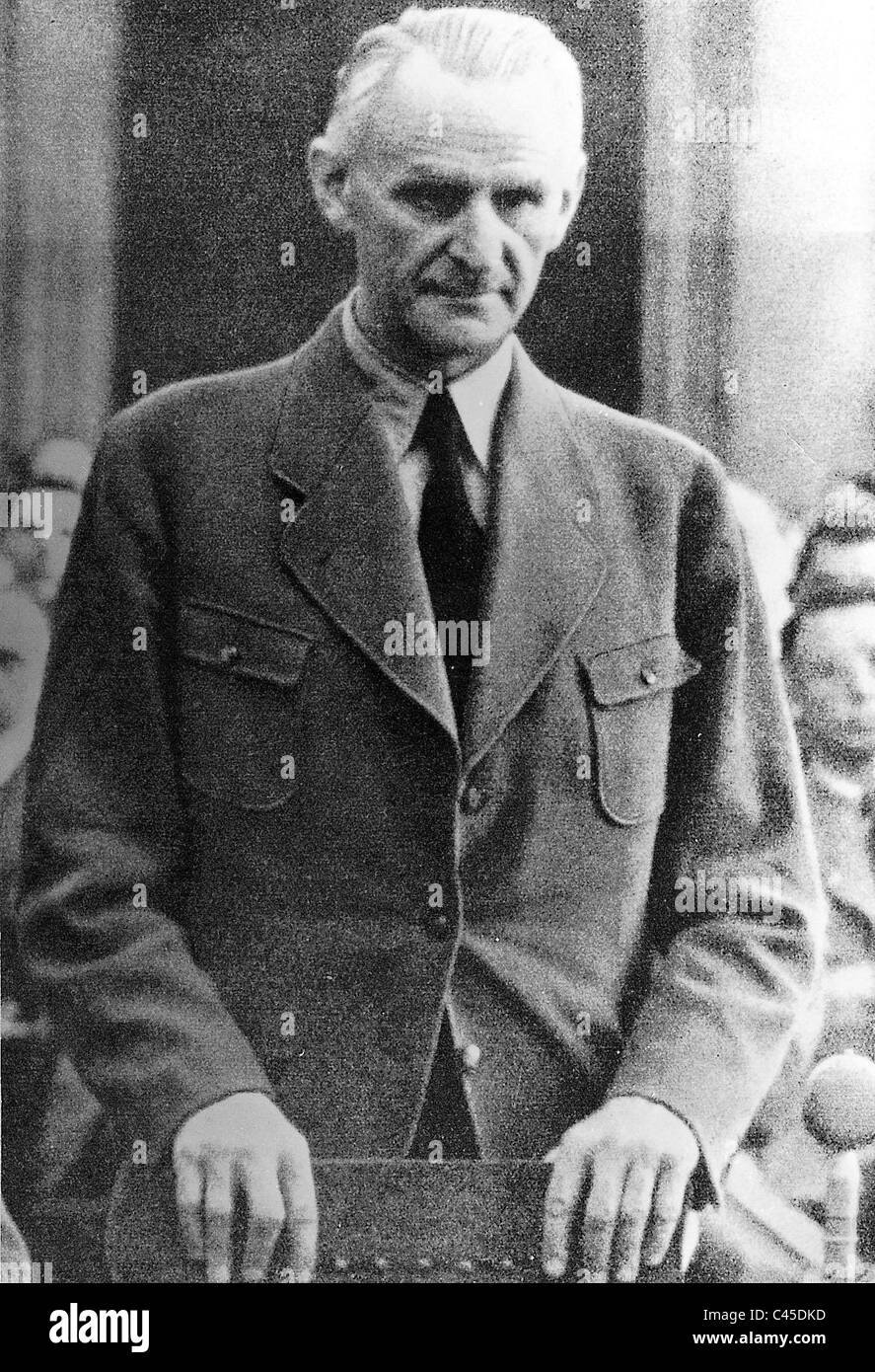 Karl Friedrich Goerdeler prima del tribunale del popolo, 1944 Foto Stock