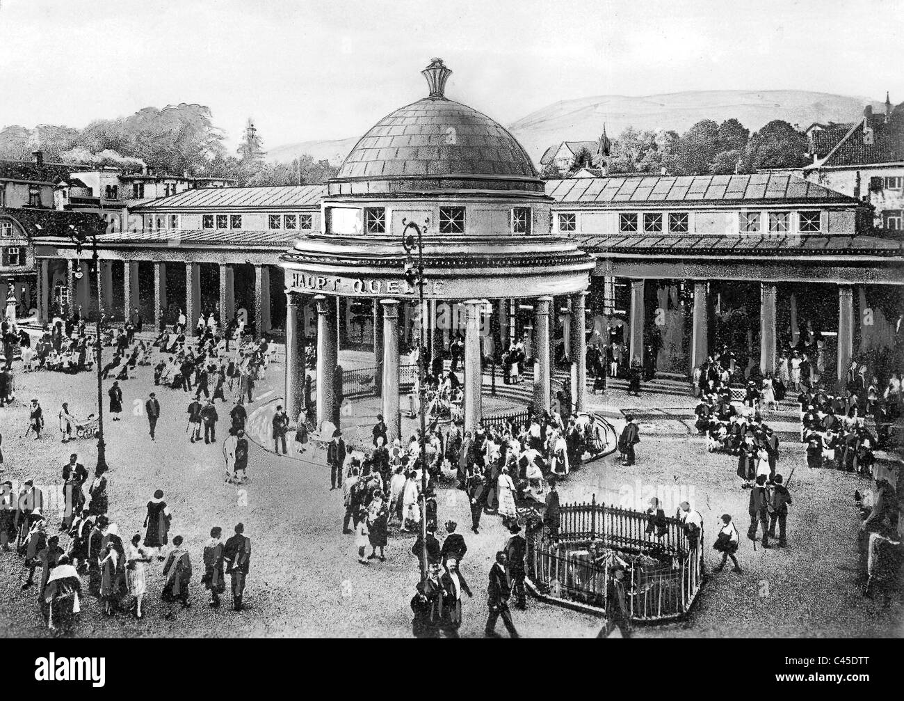 Brunnen Square e lobby in Bad Pyrmont Foto Stock