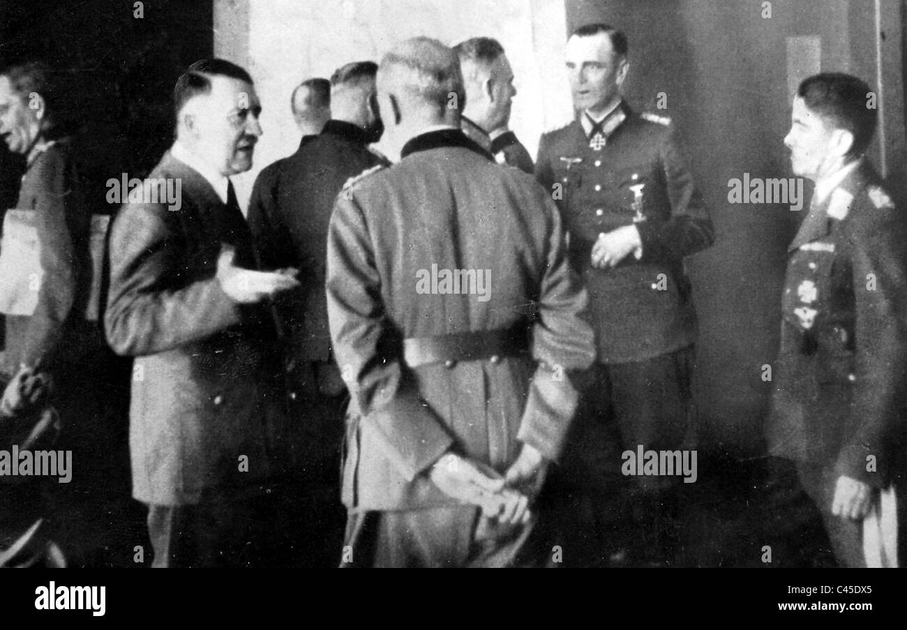 Hitler, Keitel con i dirigenti del Gruppo di Armate Sud Paulus Loehr Foto Stock