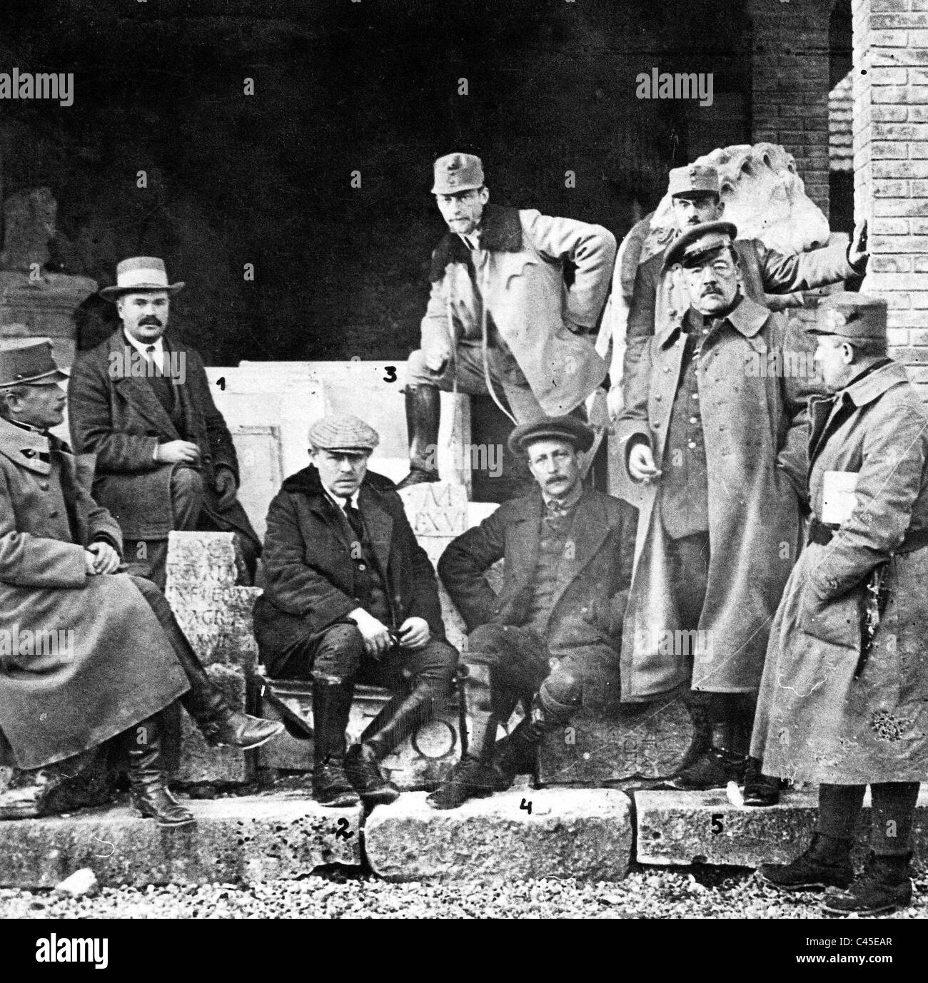 Scrittori tedeschi durante la Prima Guerra Mondiale sul fronte italiano, 1918 Foto Stock