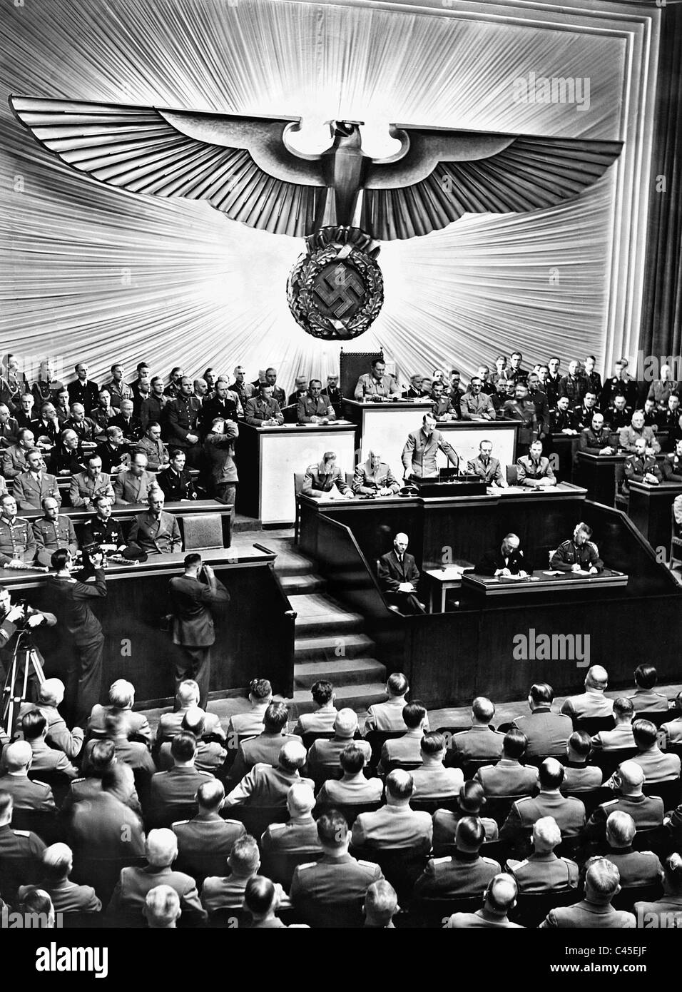 Adolf Hitler indirizzi al Reichstag, 1941 Foto Stock