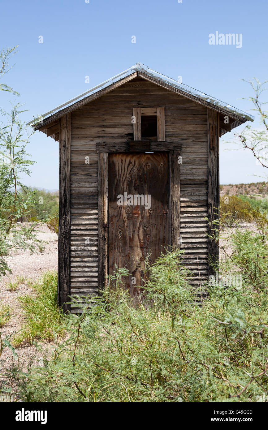 Resti di legno a shed Castolon Parco nazionale di Big Bend Texas USA Foto Stock