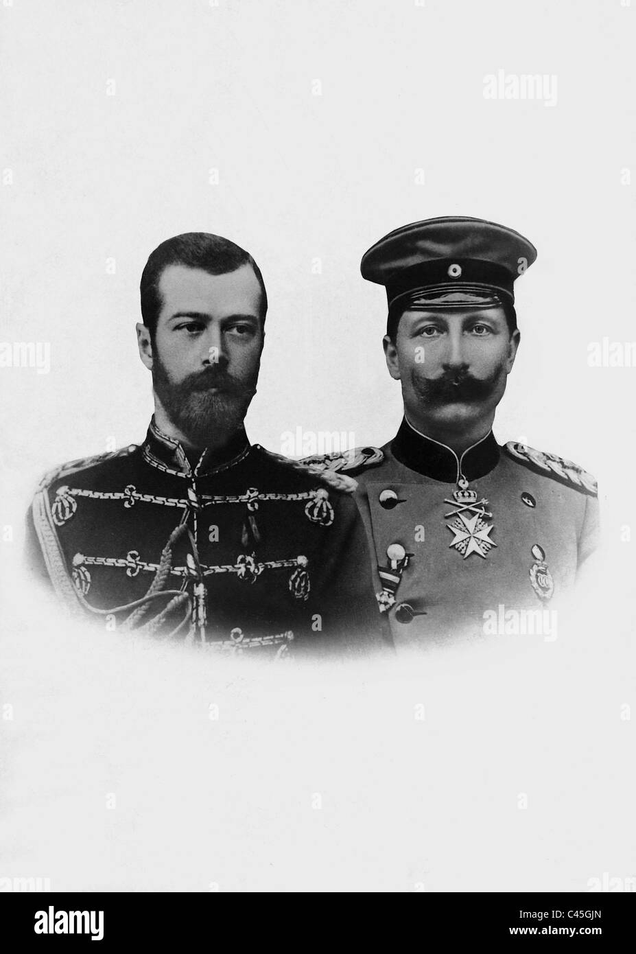 Tsar Nicholas II. e imperatore Guglielmo II Foto Stock