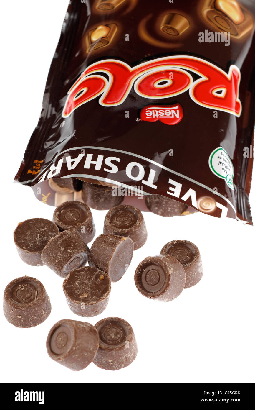 Borsa aperta di Nestlé Rolo cioccolatini Foto Stock
