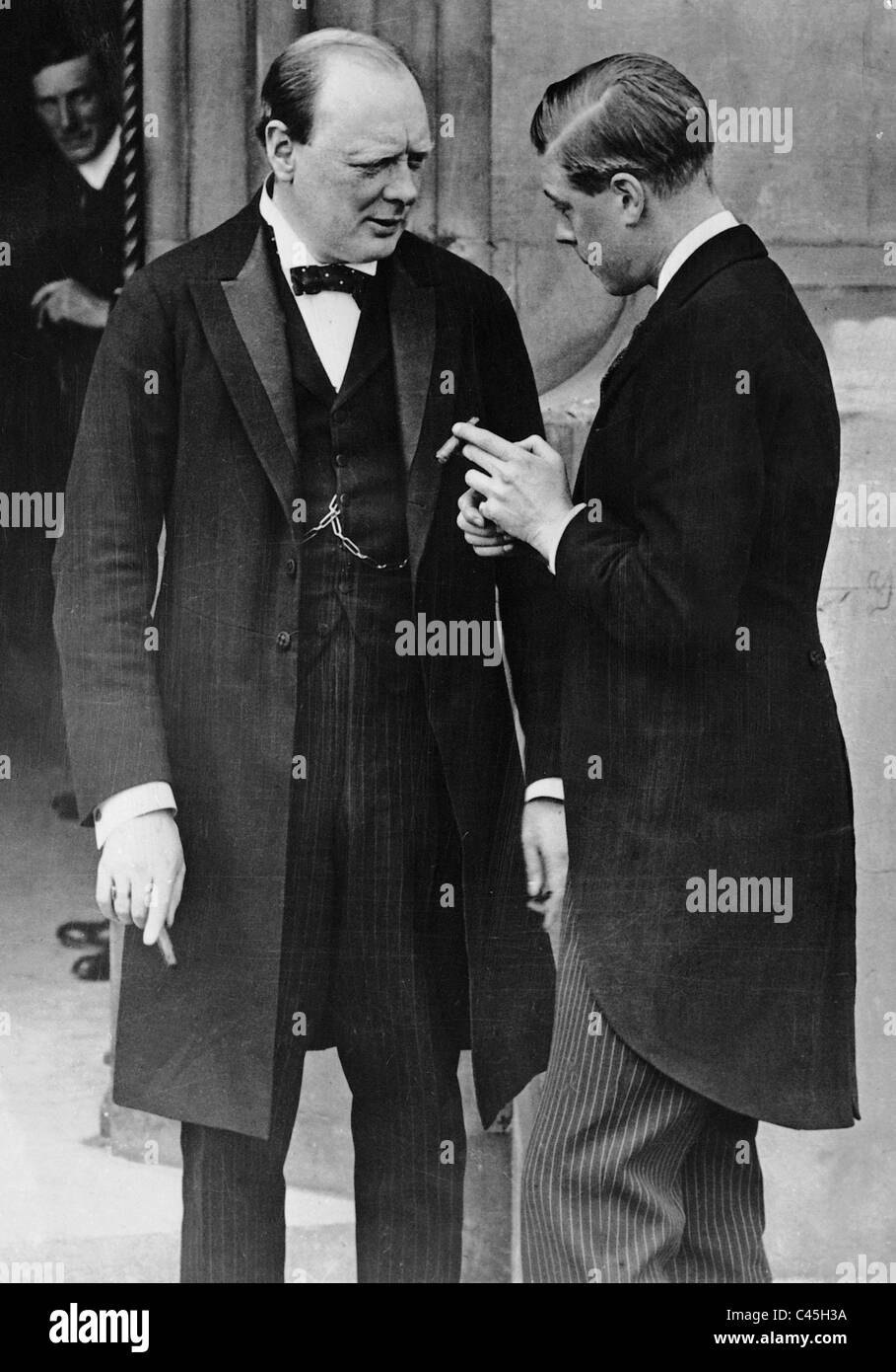 Winston Churchill e Edward, Principe di Galles, 1919 Foto Stock