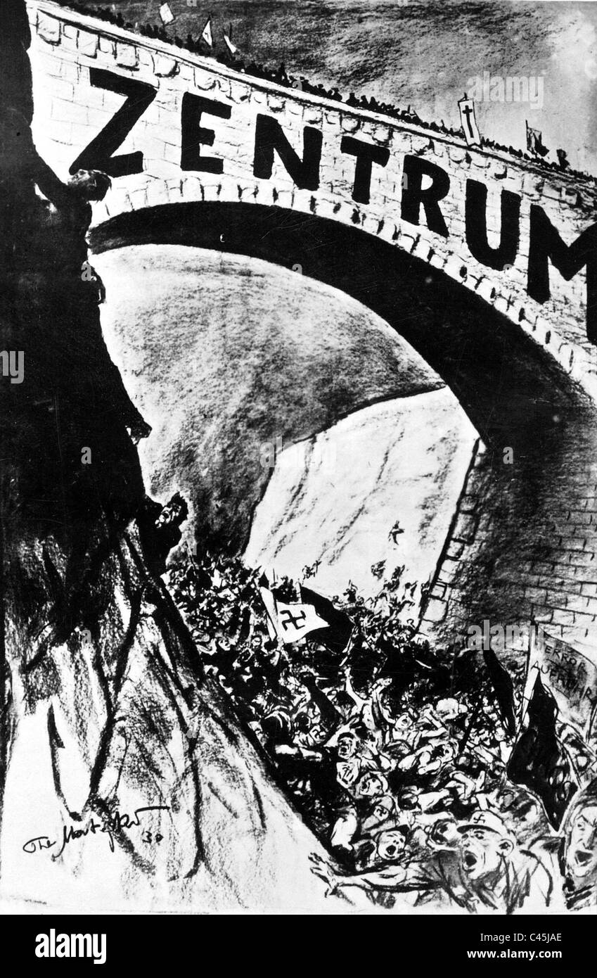 Cartellone elettorale del Centro per le elezioni del Reichstag del 14. Settembre 1930 Foto Stock