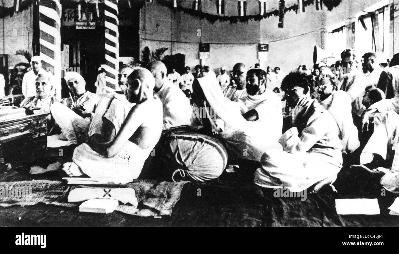 Il Mahatma Gandhi e Jawaharlal Nehru, 1942 Foto Stock