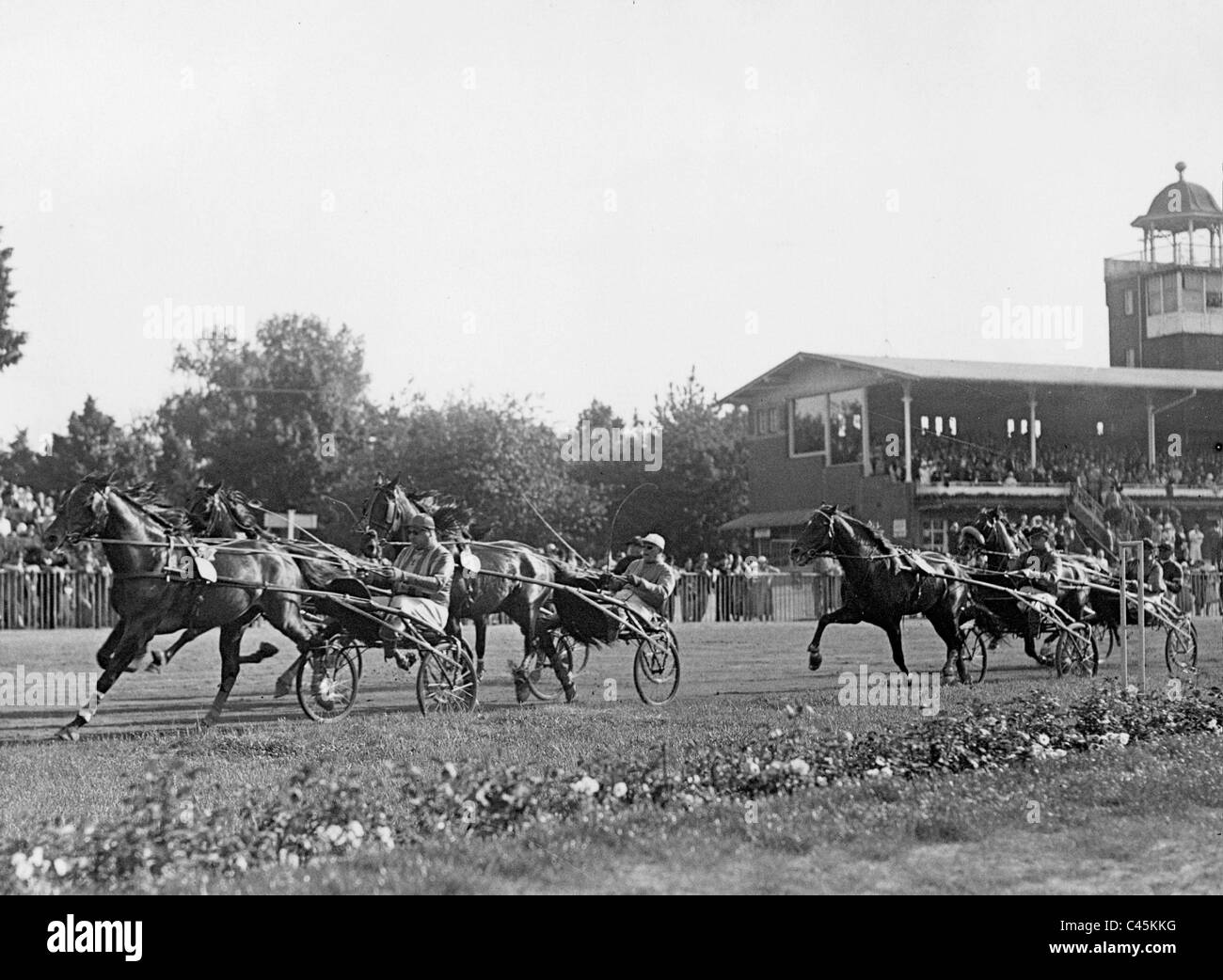 Cavallo sport: cablaggio tedesco racing derby in Ruhleben, 1933 Foto Stock