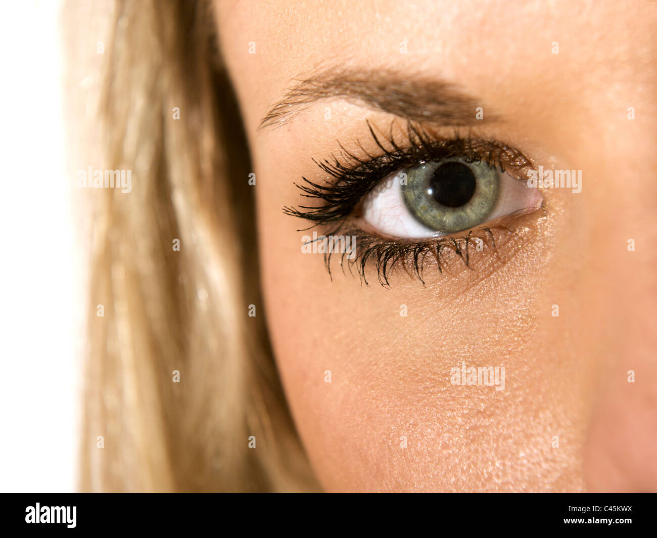In prossimità di una donna di occhio. Foto Stock