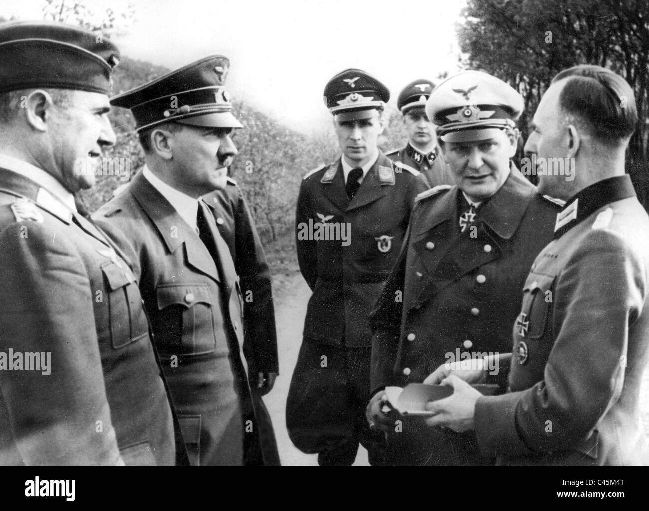 Adolf Hitler, Hermann Goering, von sotto, Schmundt Foto Stock