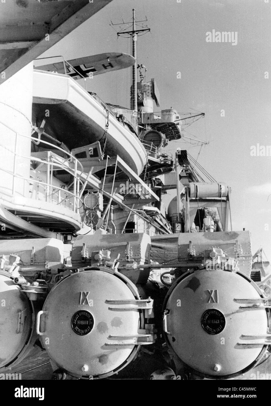 Tubi a siluro della cruiser 'Admiral Hipper', 1937 Foto Stock